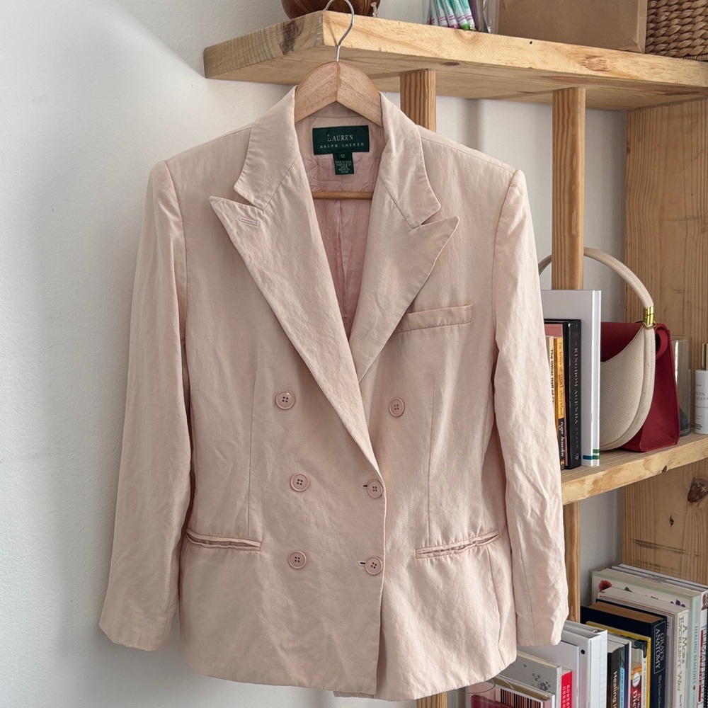 Vintage Double Breasted Silk Blend Blazer